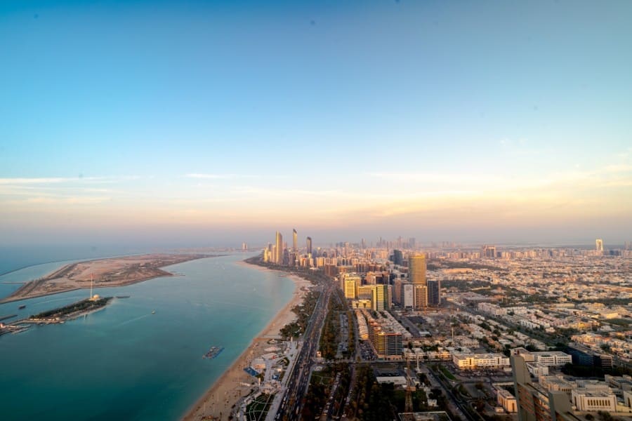 view of abu dhabi with corniche beach