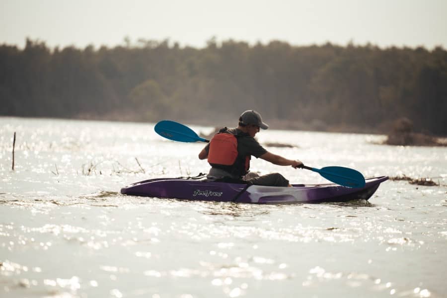 person kayaking