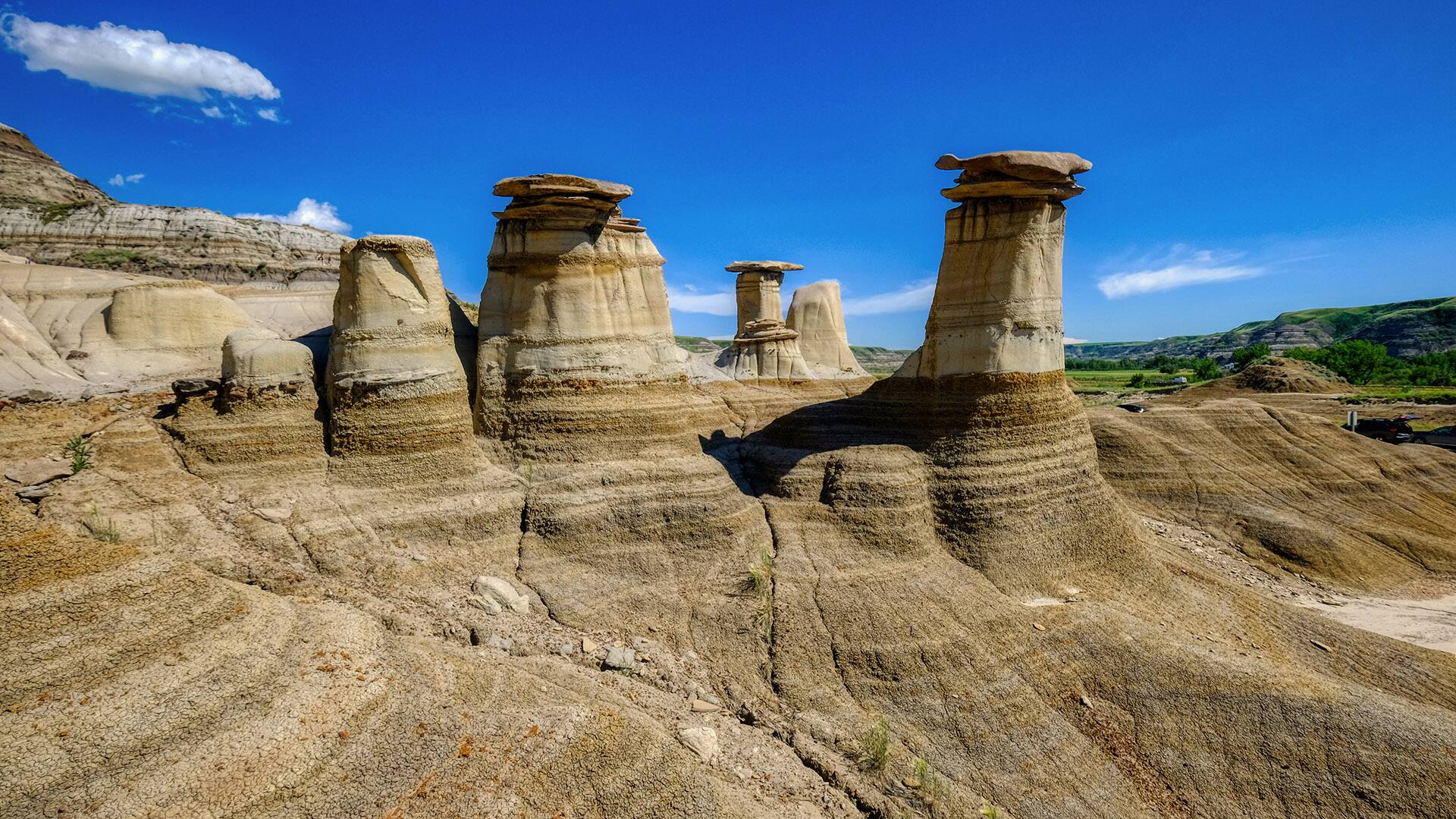 Landscape at the Drummheller badlands in Alberta, Canada