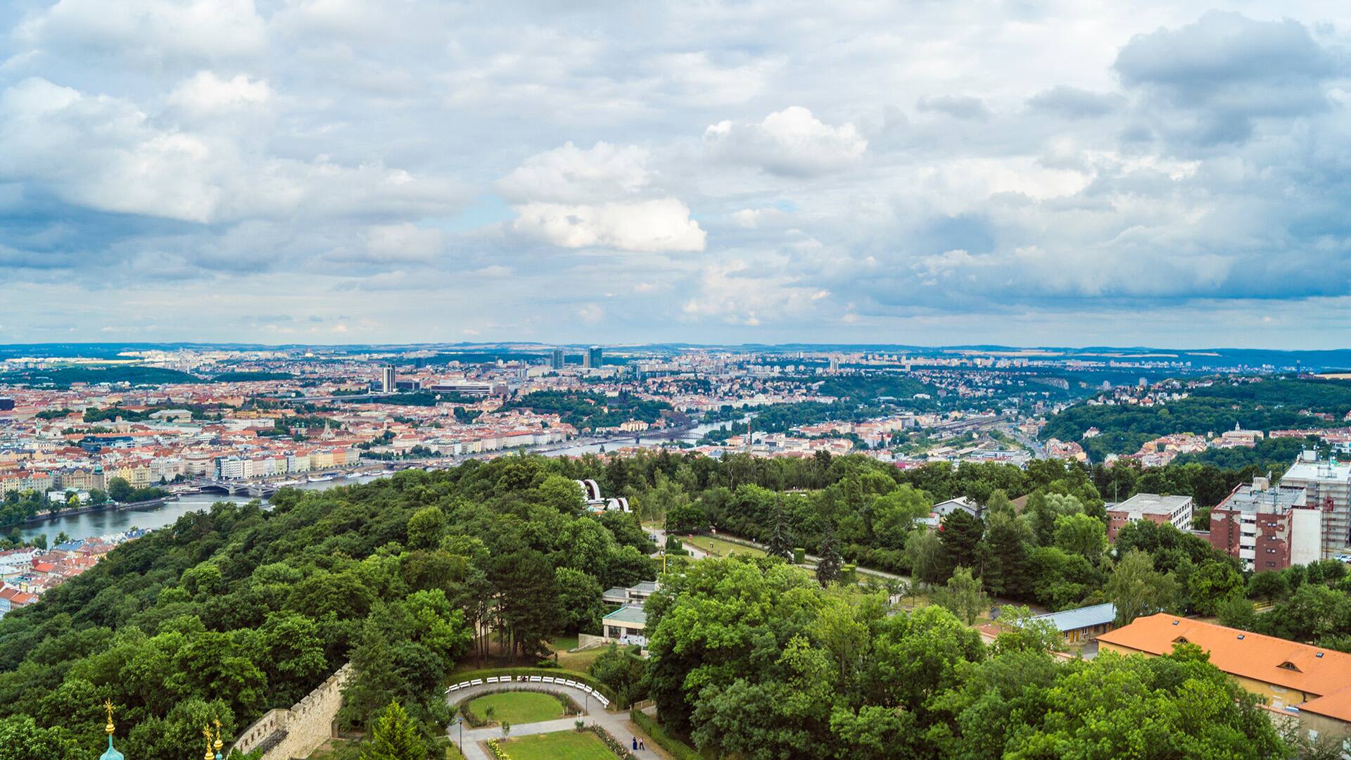 Petrin Hill Park and City of Prague - Czech Republic