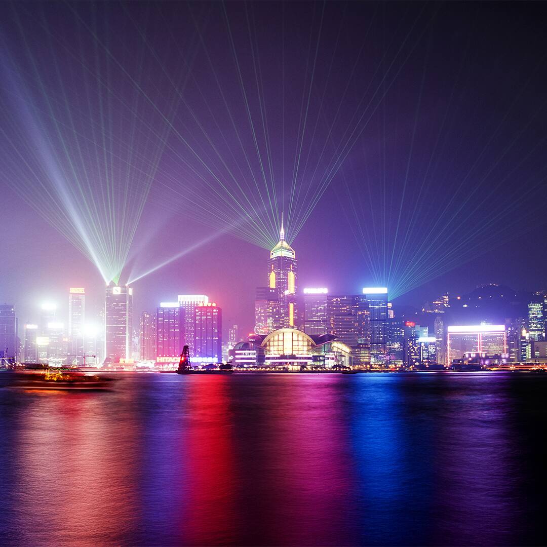 Hong Kong Skyline showing Symphony of Light