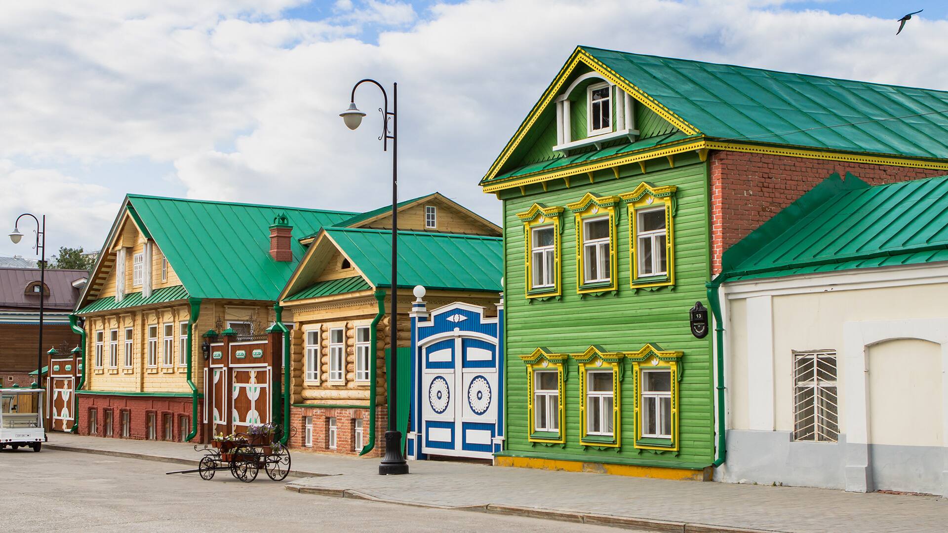 Colorful old tatar house in Kazan, Russia