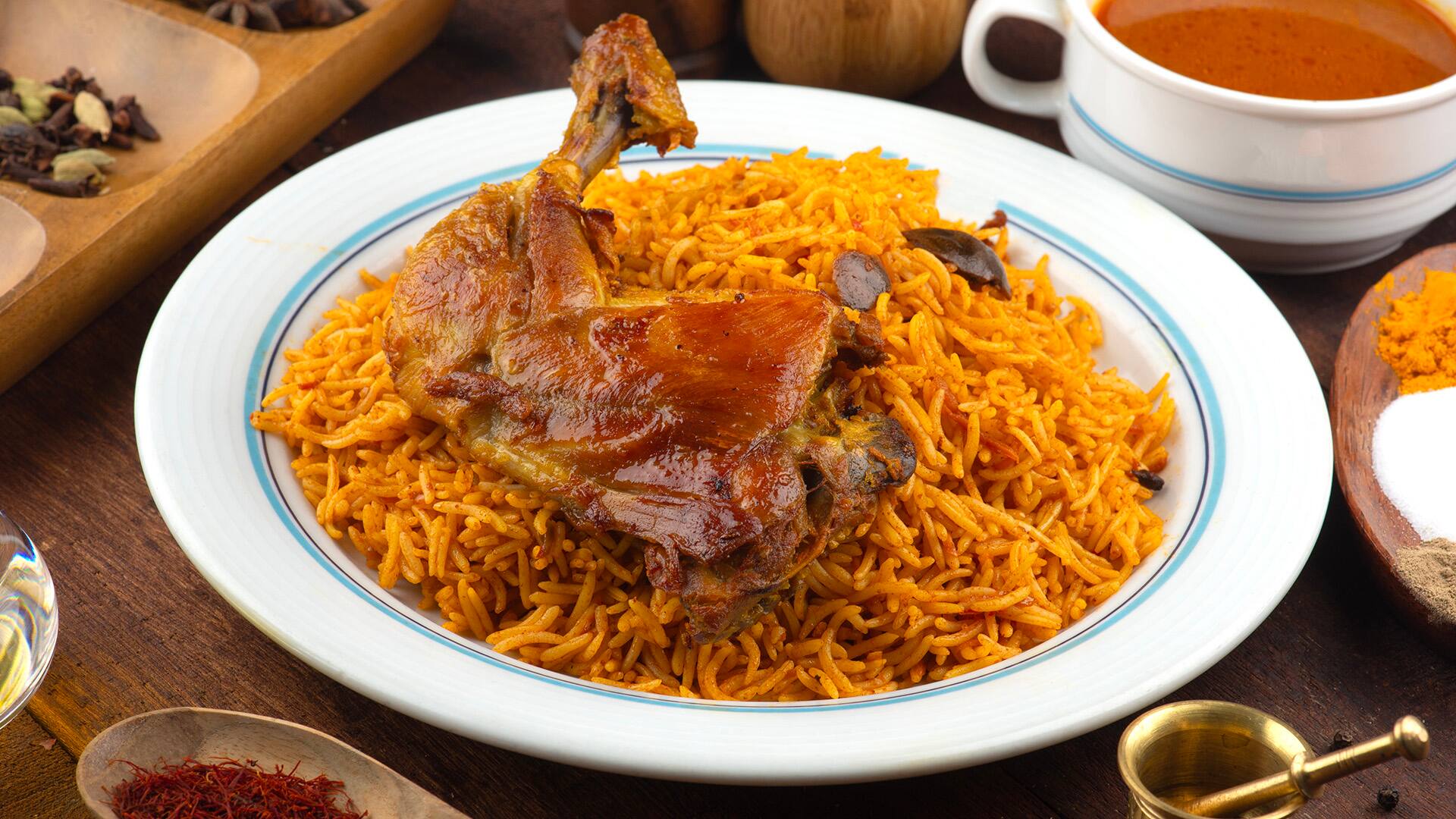 Chicken Mandi Kabsa Arabic Rice with Saffron