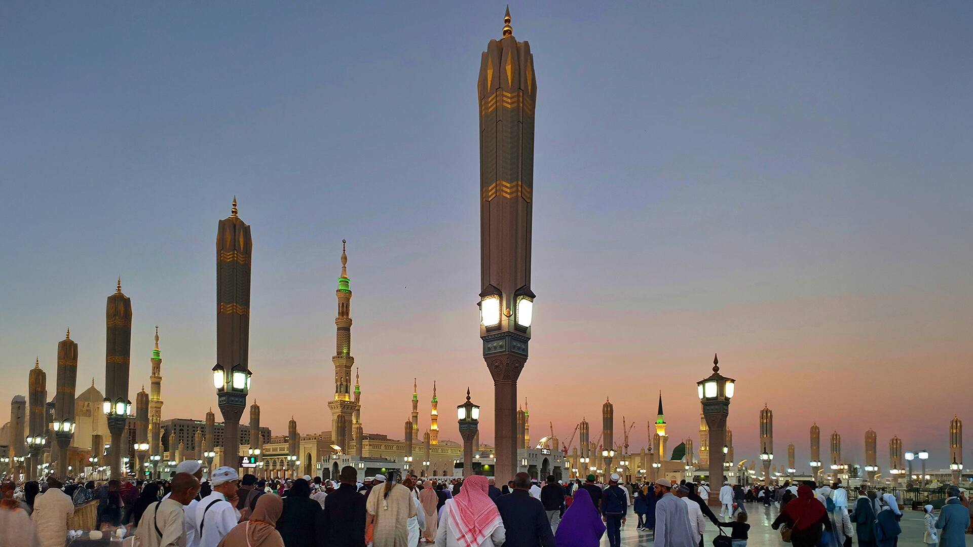 Nabawi Mosque at sunset