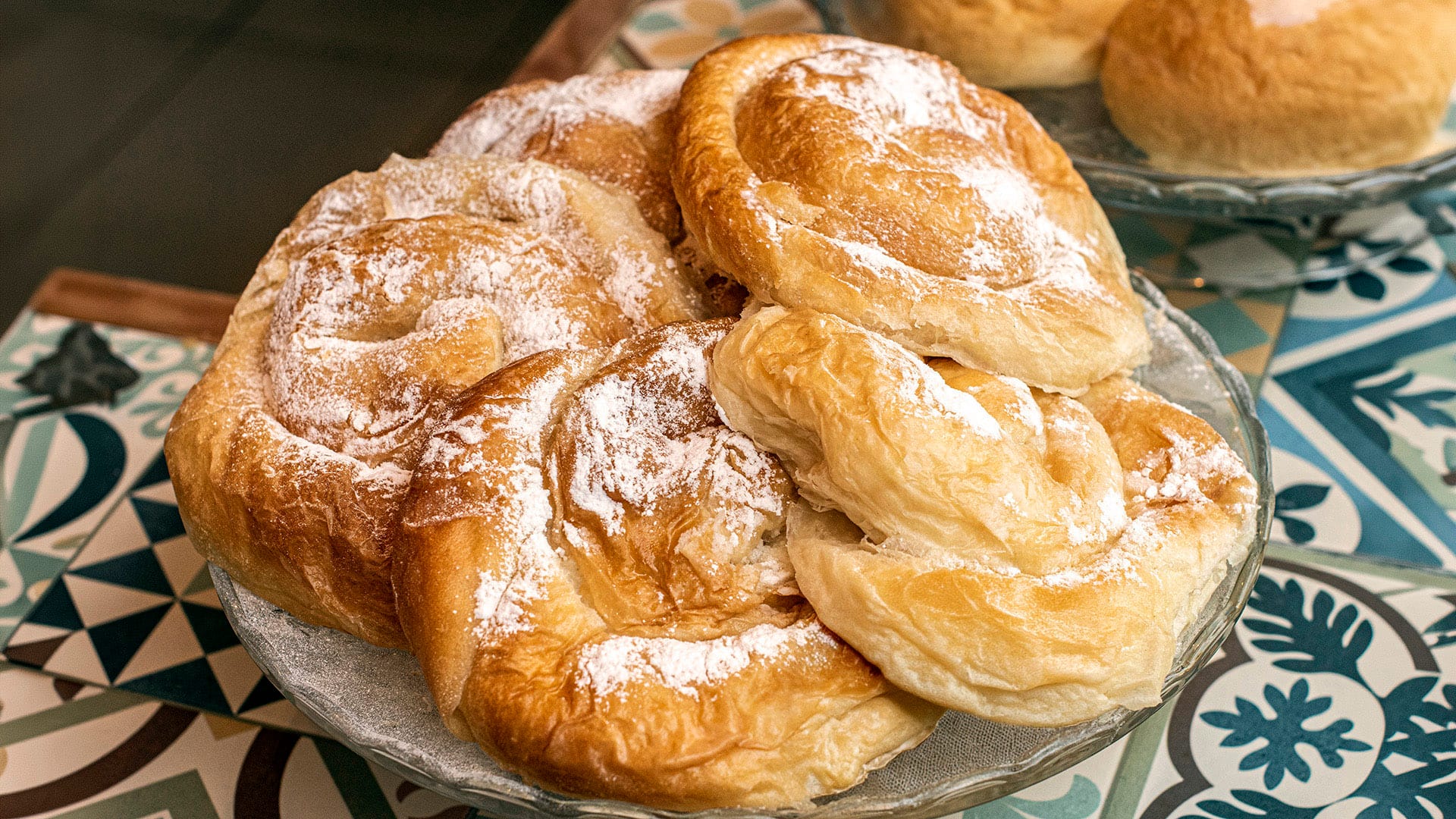 Ensaimada from Mallorca. Mallorcan ensaimada. Typical food from Mallorca, Spain