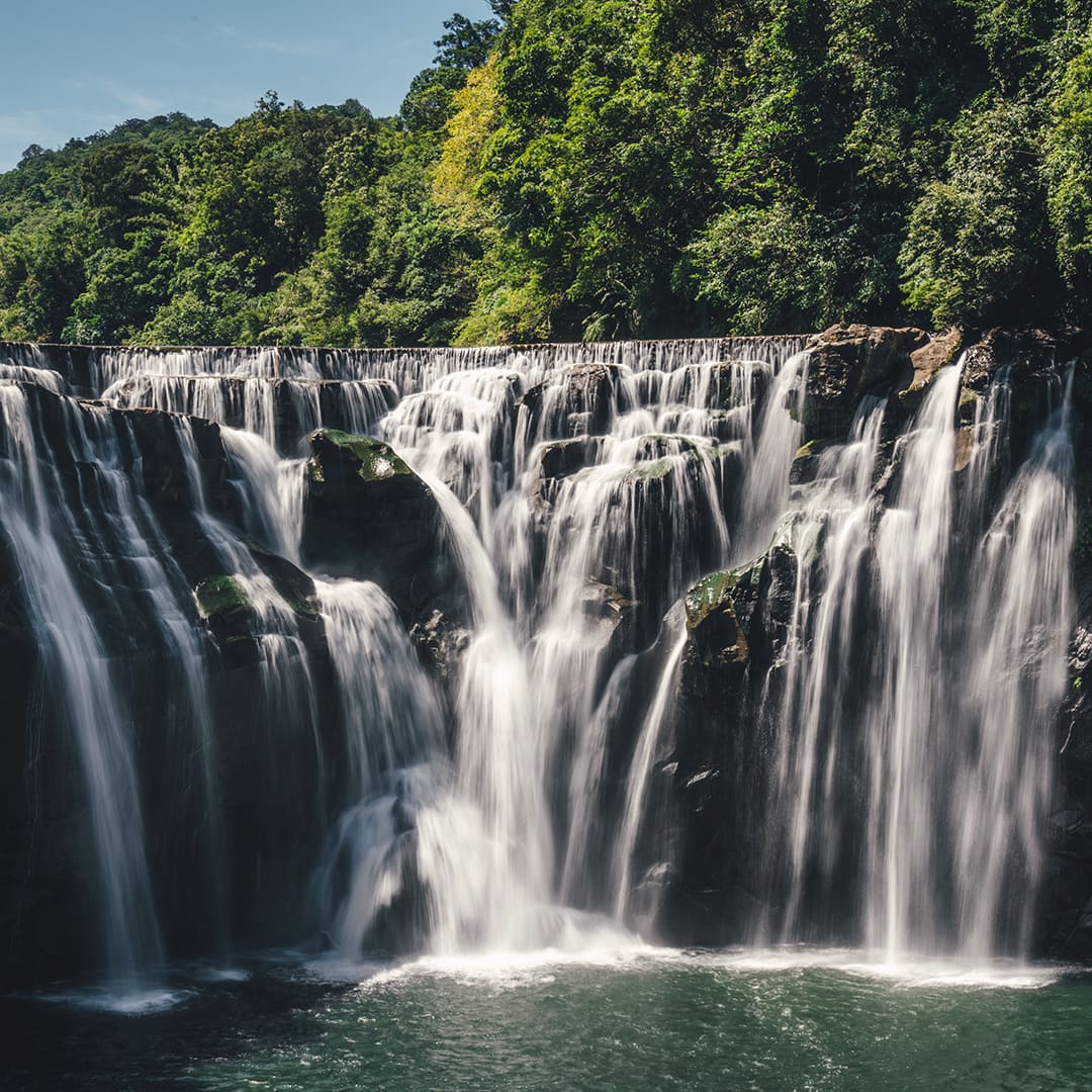 Majestic Multi-Tiered Waterfall at Shifen Waterfall, New Taipei, Taiwan