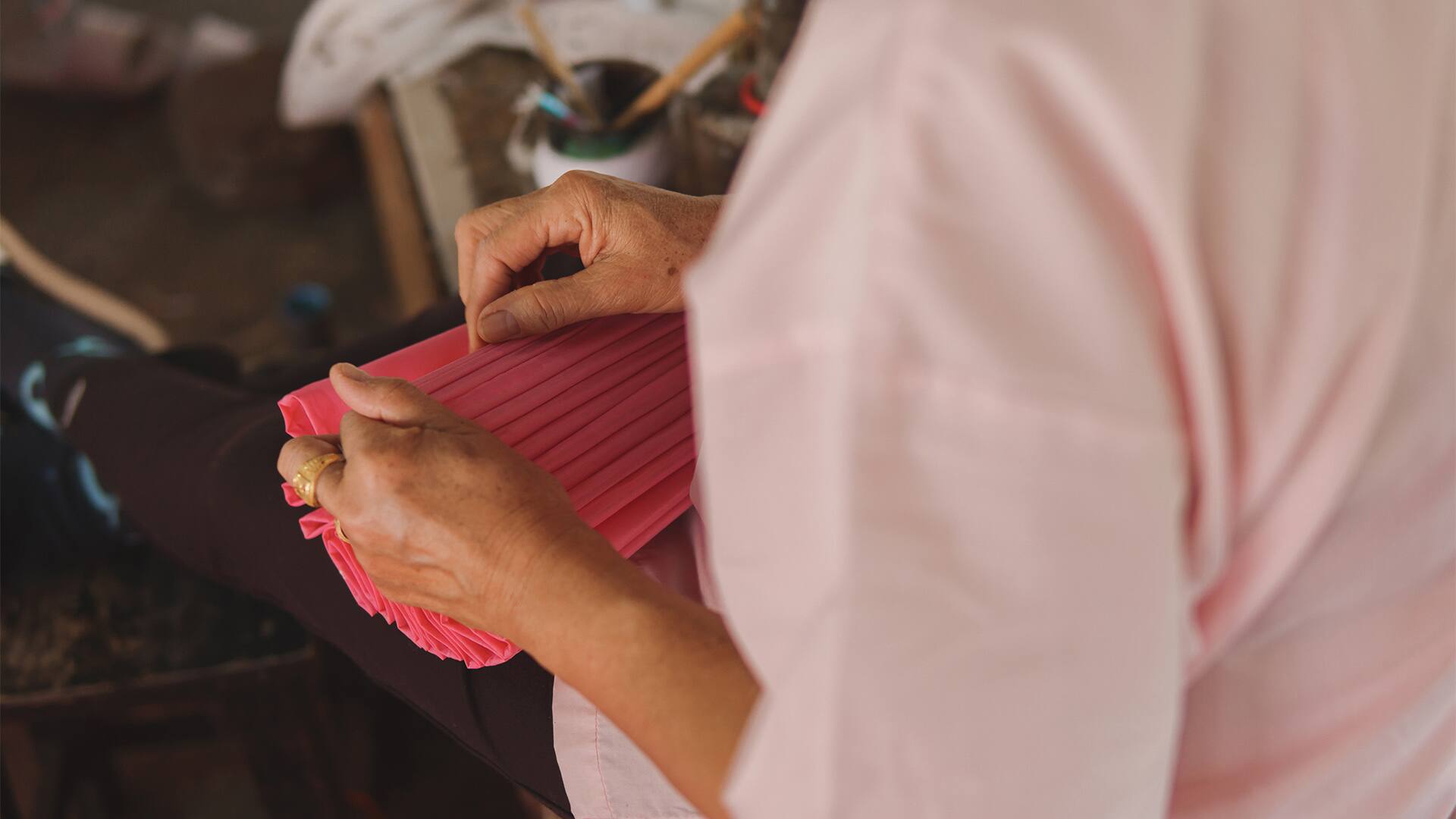 Sa Paper and Umbrella Handicraft making from nature product