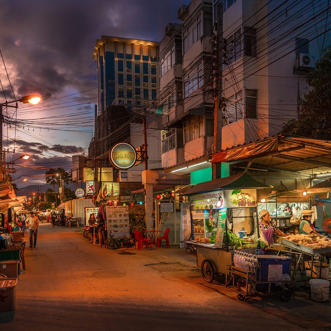 Street At Dusk in Chiang Mai