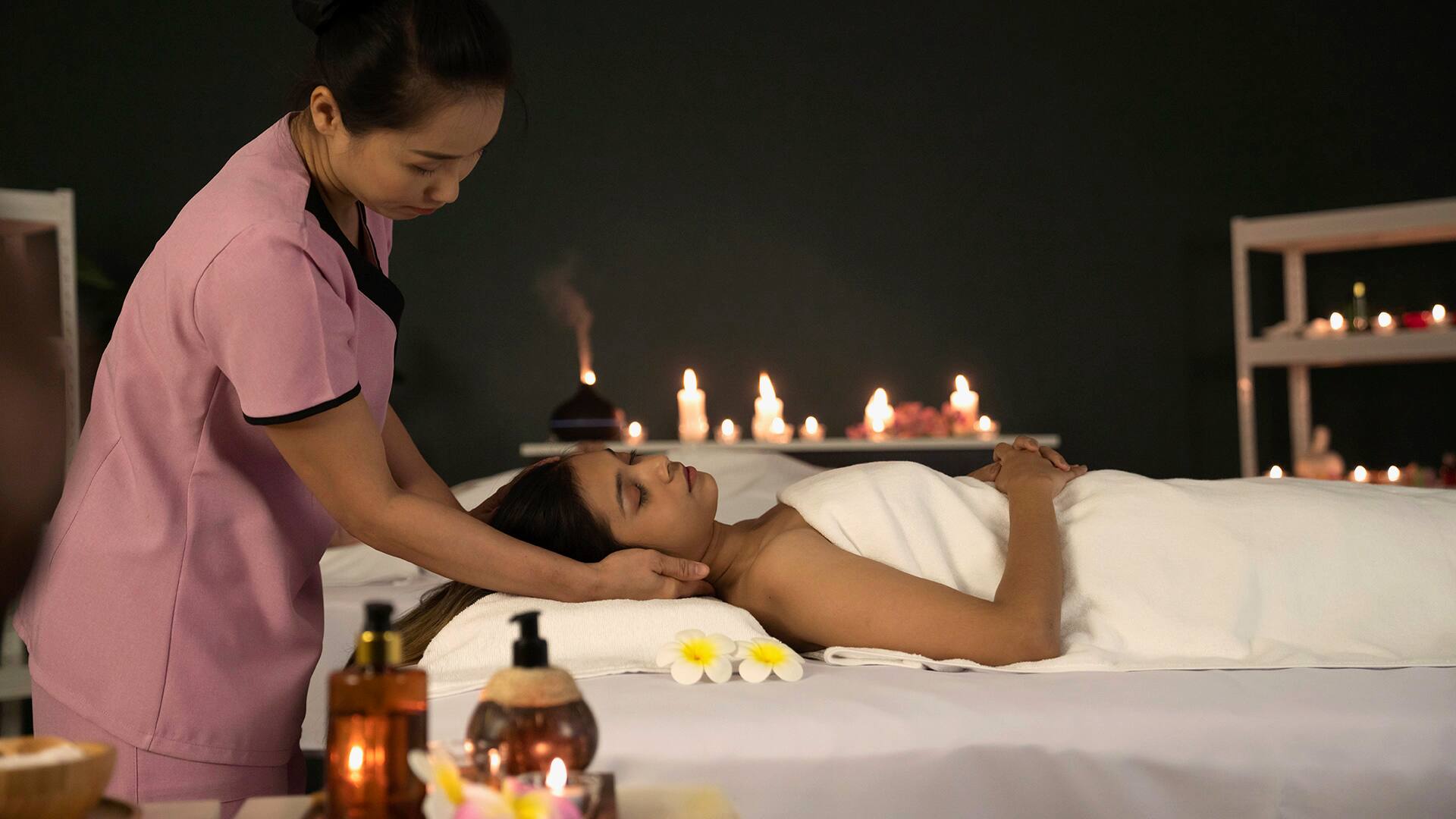 Shot of a mature couple enjoying a relaxing massage