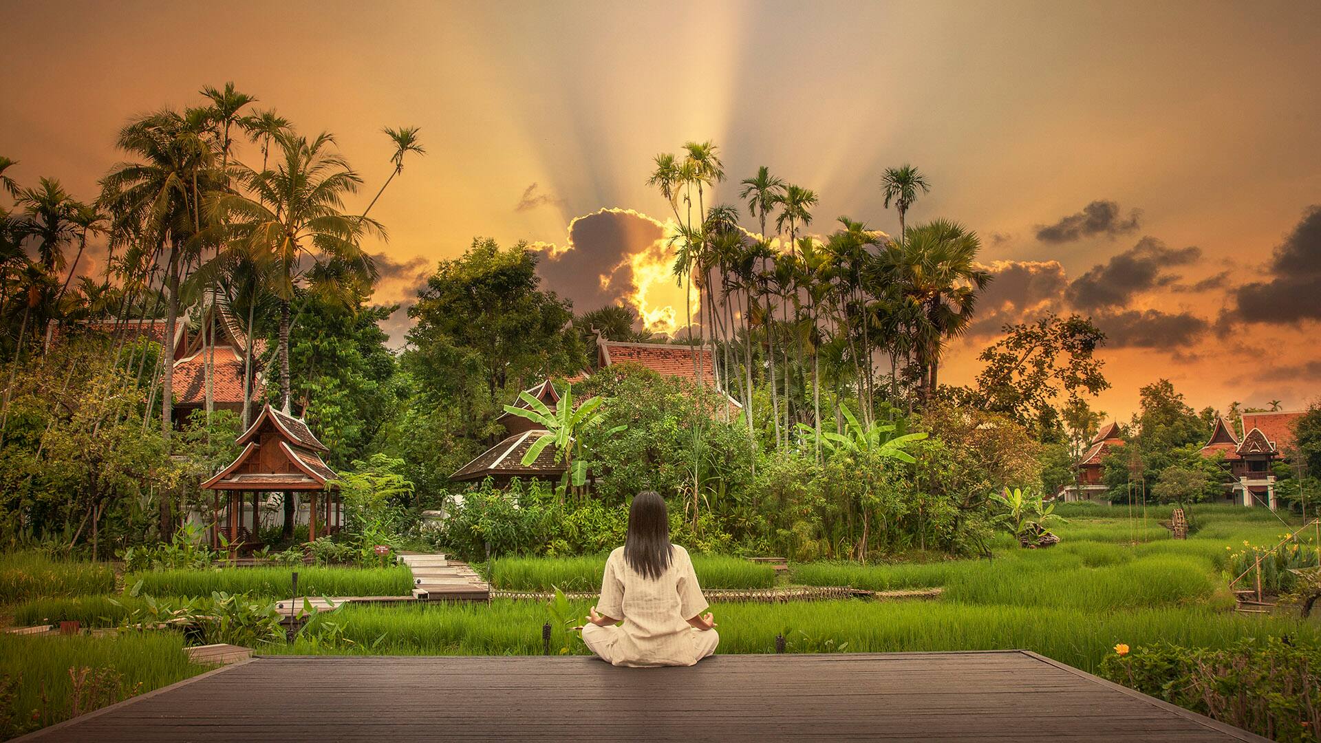 Woman practicing yoga