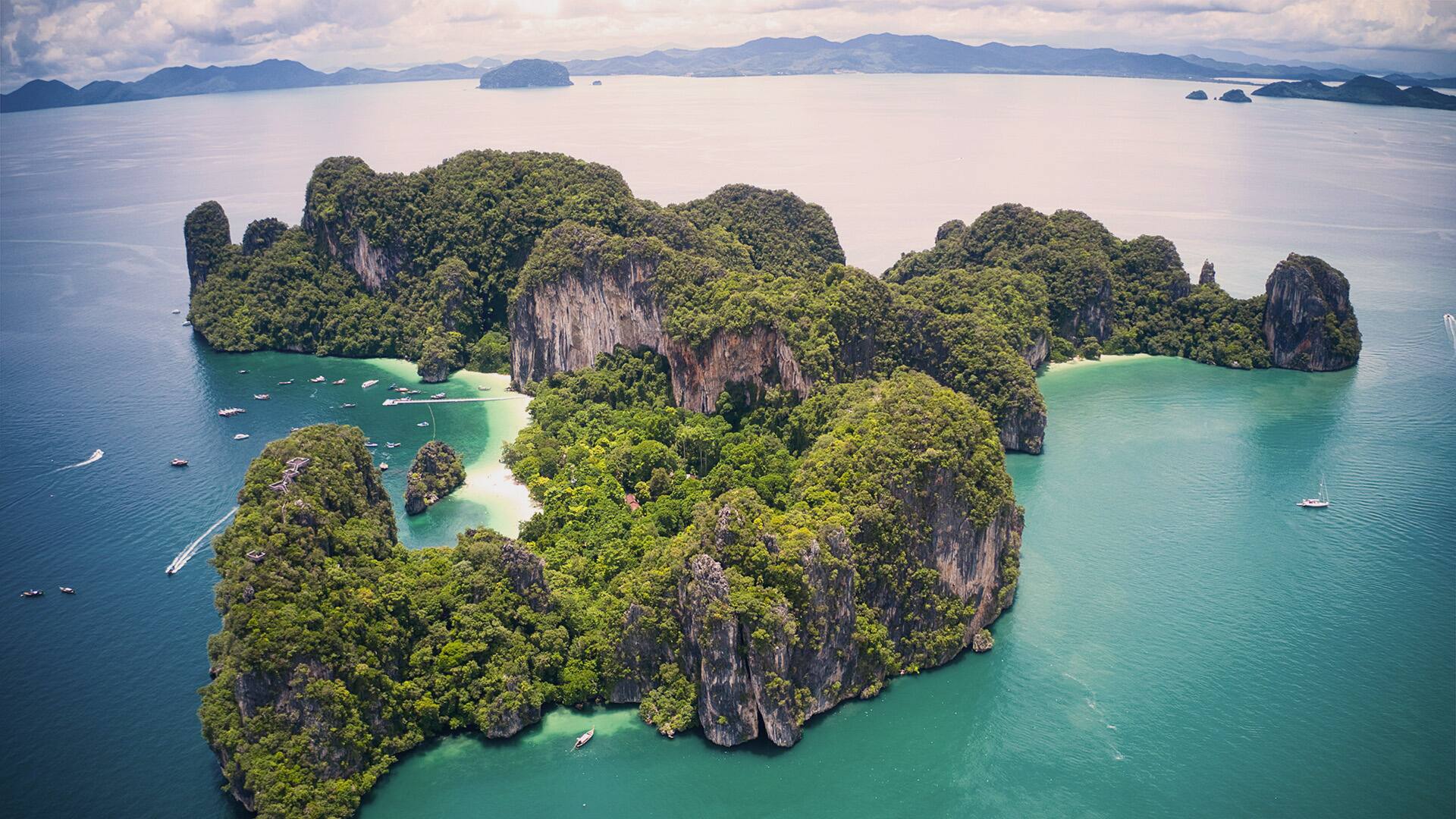 Aerial view of Hong Island, Krabi