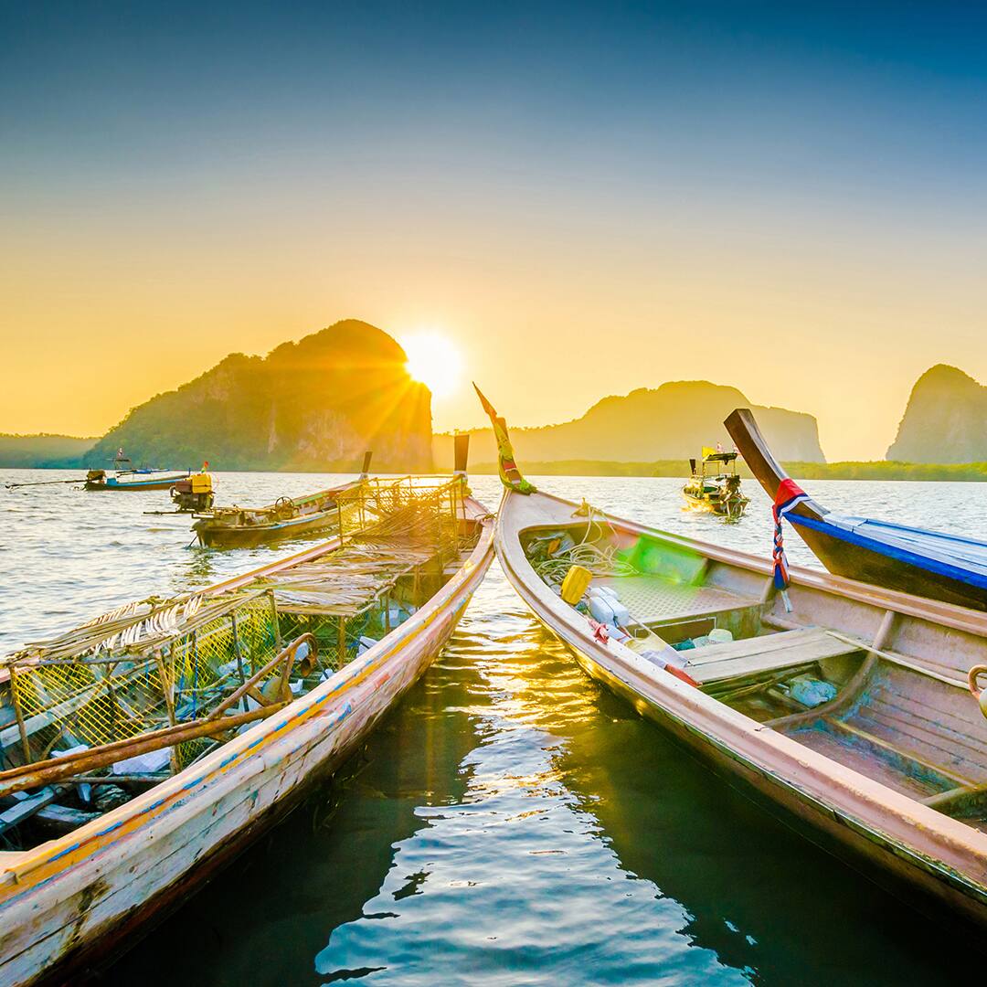 Long Tail boat in the beautiful beach