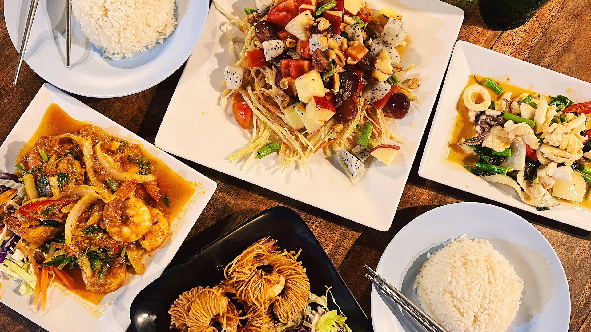 Dinner at Thai restaurant, Krabi Province