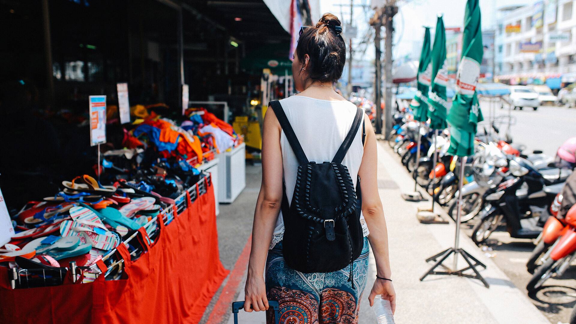 Young woman traveling alone in Krabi