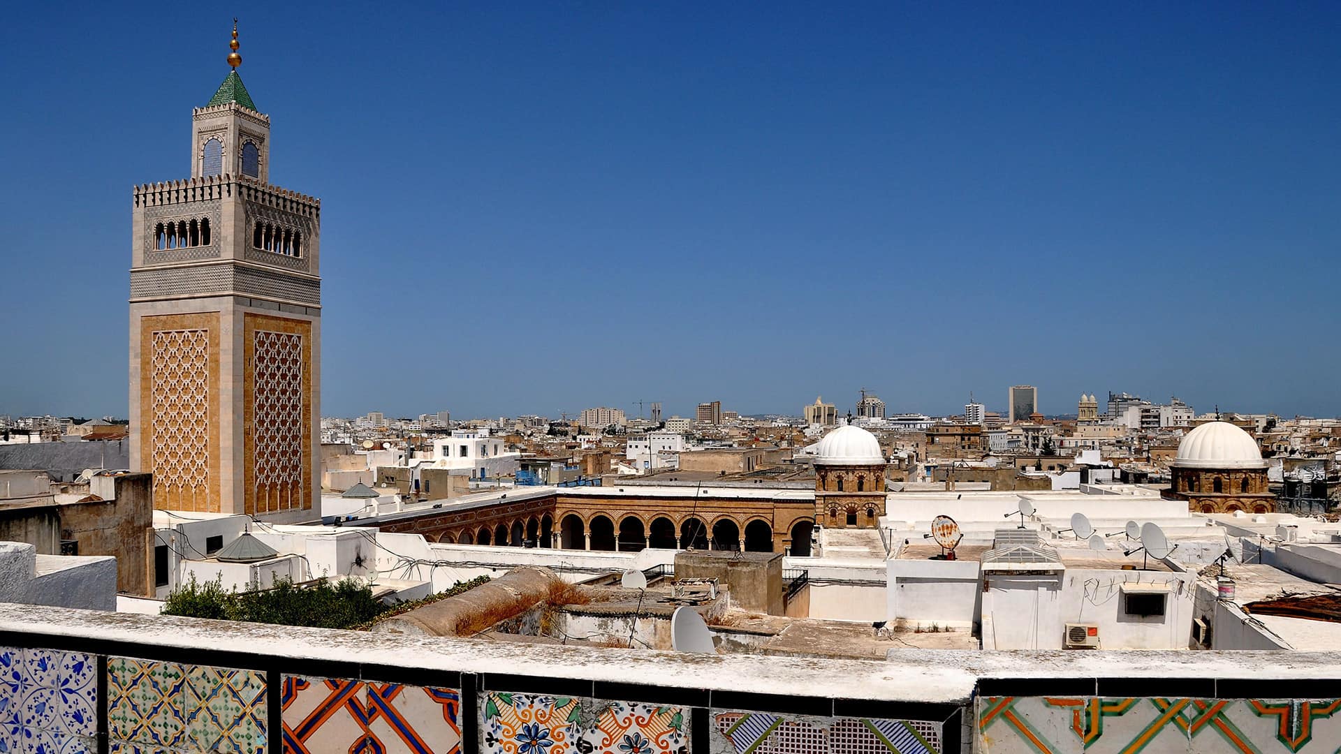 Tunis medina and Zitouna mosque, iconic Arab city