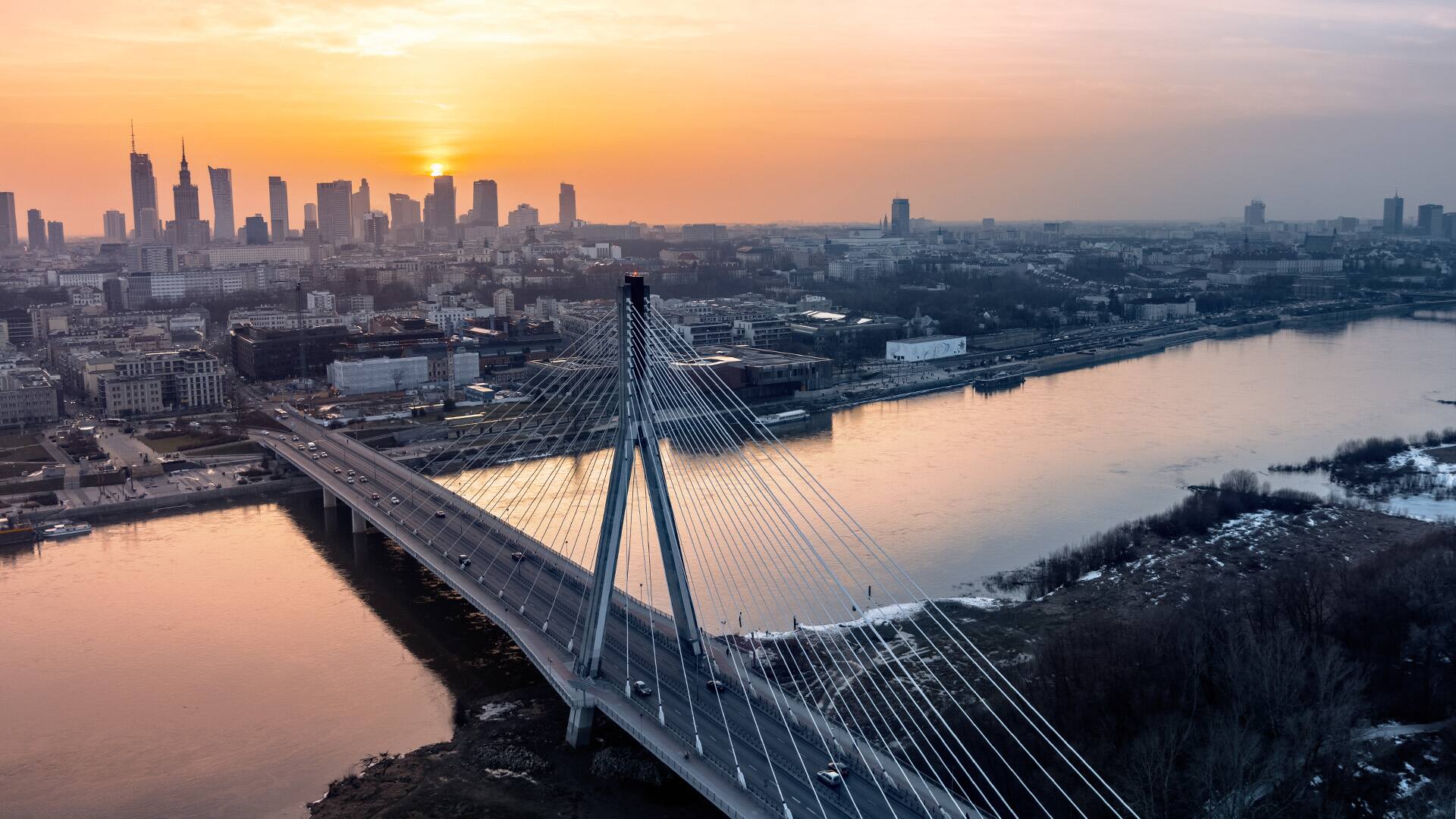 Świętokrzyski Bridge, River Vistula, Warsaw, Poland