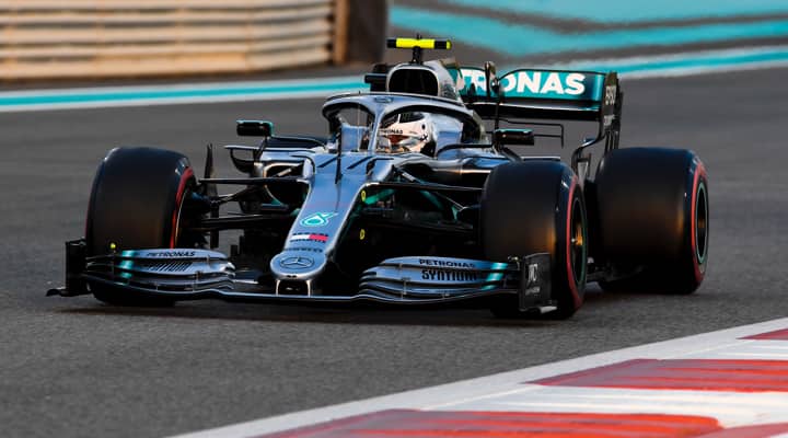 mercedes racing car on the racing track