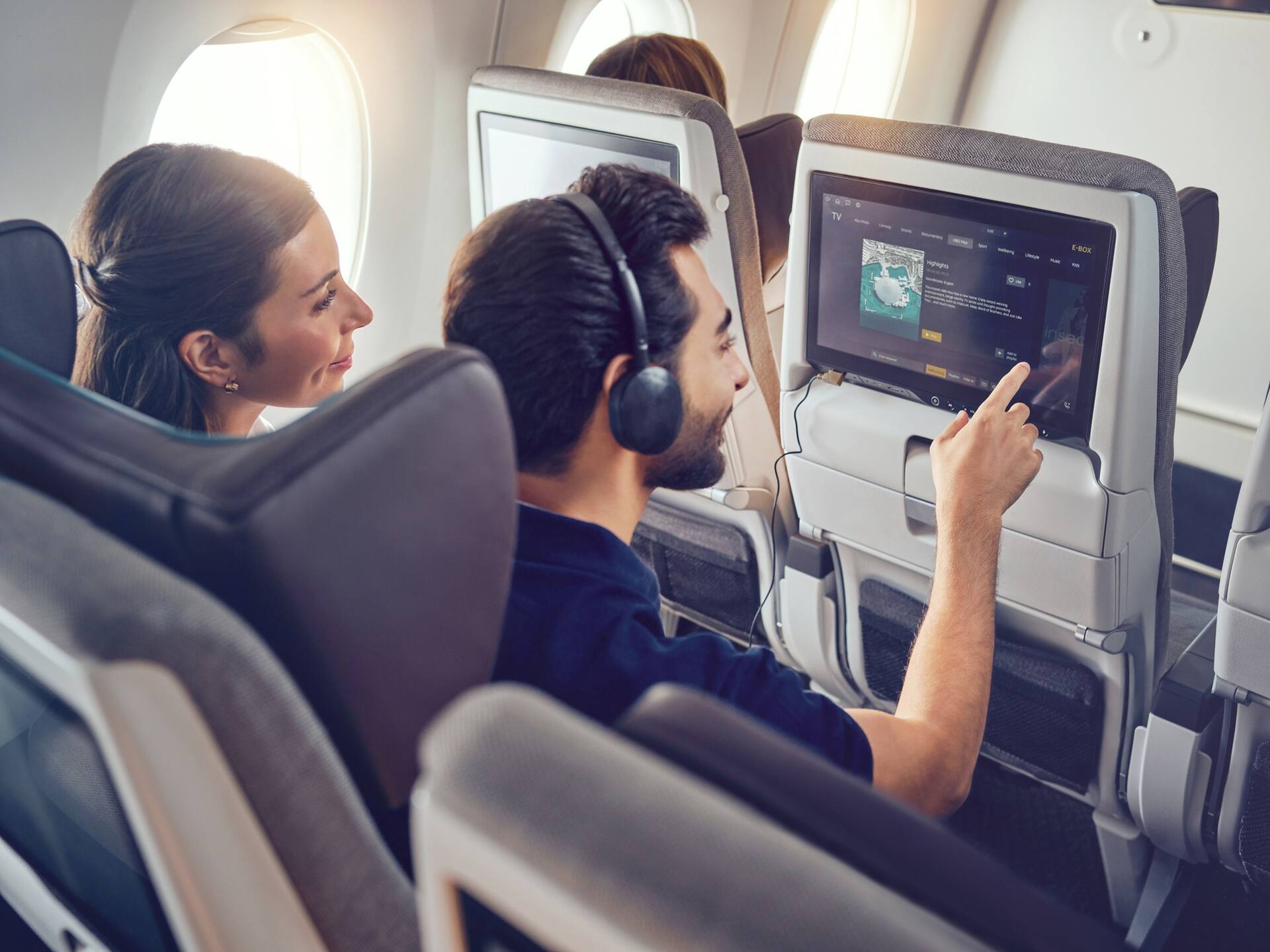 A350 Economy couple screen