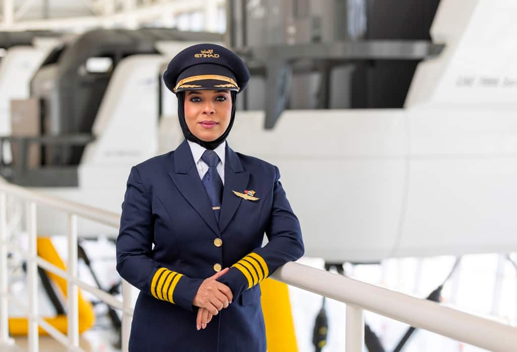 A milestone for Emirati ambition: Etihad Airways’ Captain Huda Al Musallami becomes the first Emirati woman training captain in the UAE