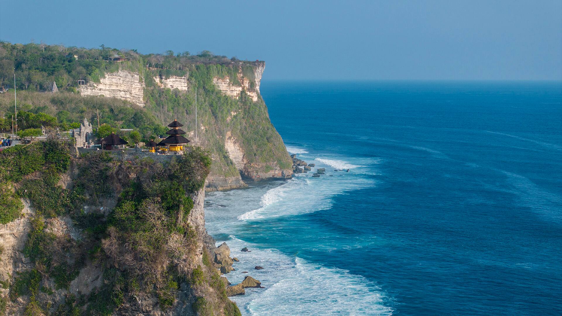 Pura Uluwatu Temple and cliffs, Bali, Indonesia 