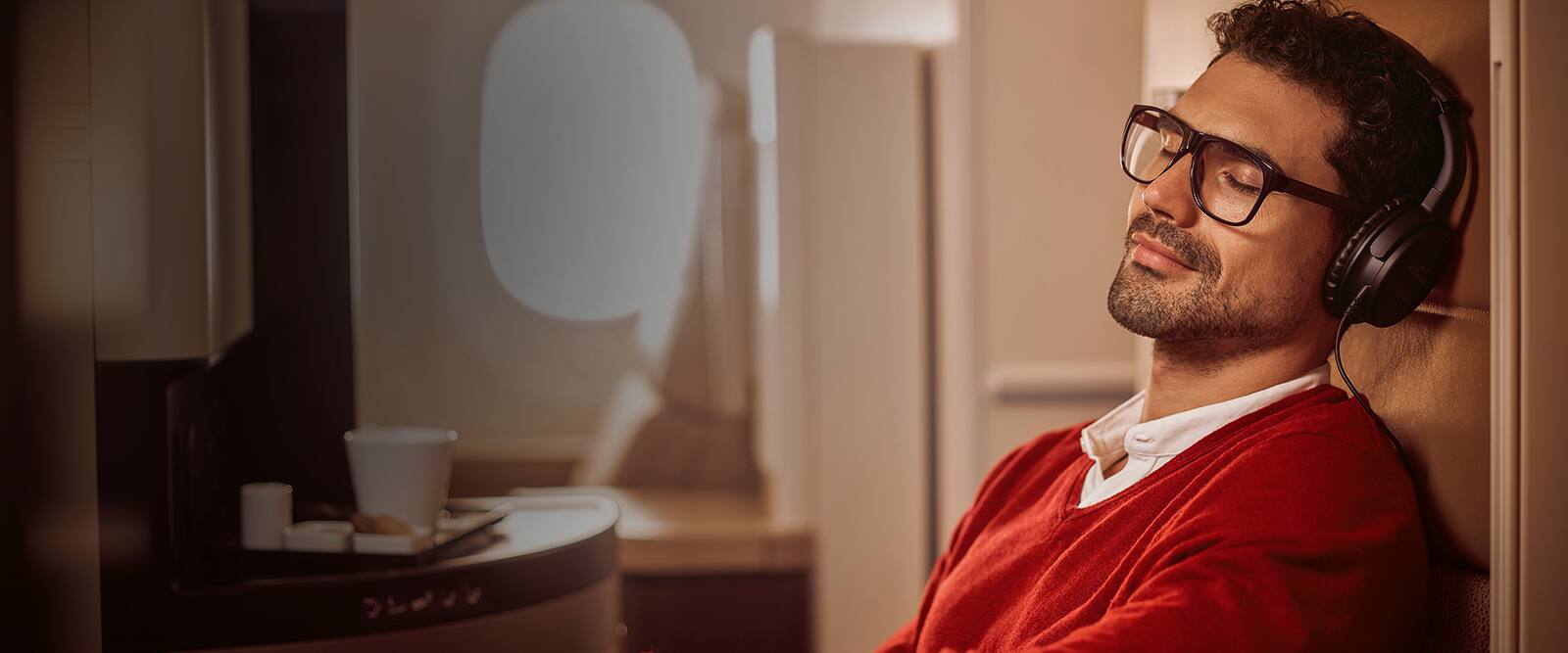 Man in business class