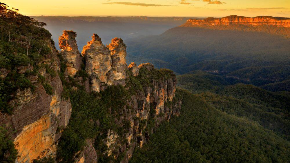 sunrise at the blue mountains in sydney australia 