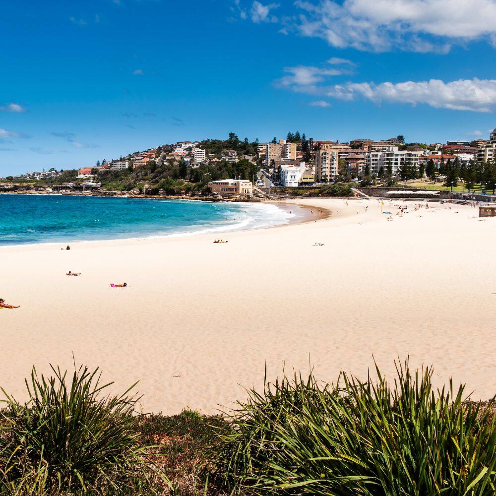 beautiful coogee beach with golden sand in Sydney 