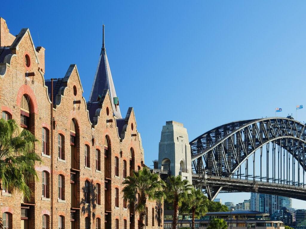 the rocks building and bridge in sydney