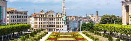scenic view of brussels historic mont des arts district  