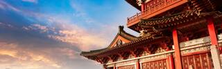 beijing side palace at sunset