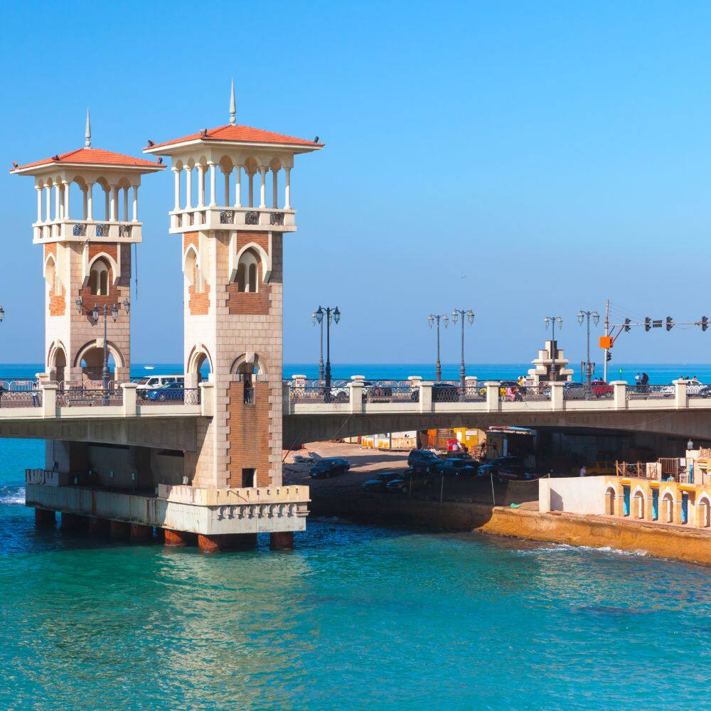 view of stanley bridge in alexandria egypt