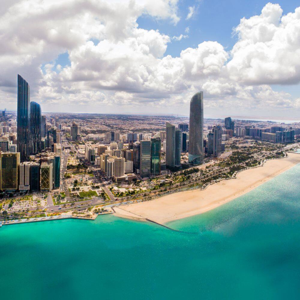 abu dhabi skyline beach