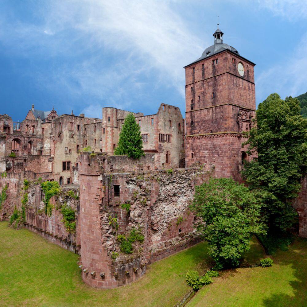 view of  heidelberg castle ruins in germany
