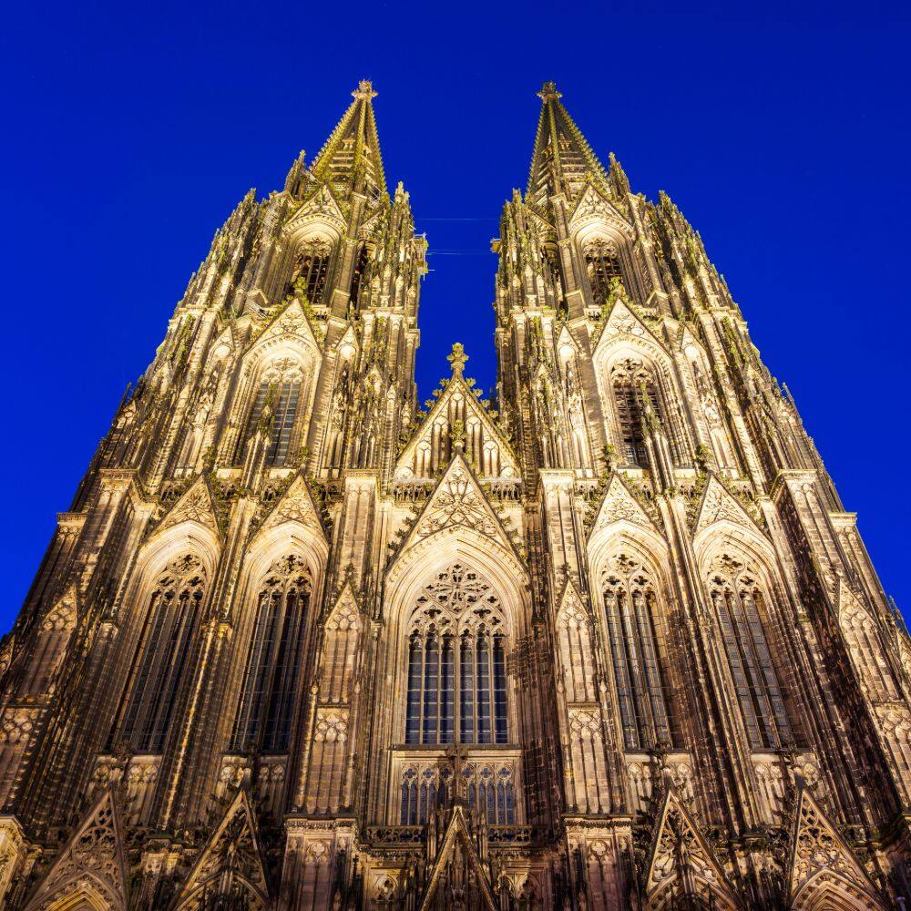 cologne cathedral and blue skies in germany  