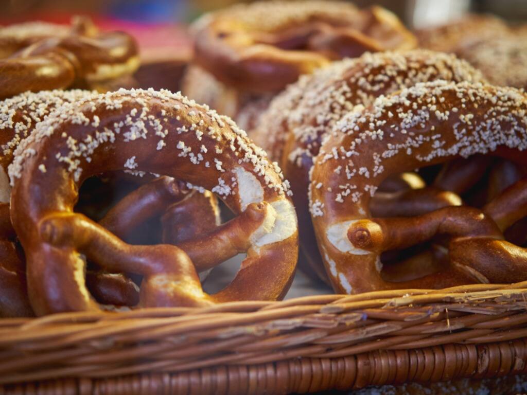 a platter of pretzels in munich