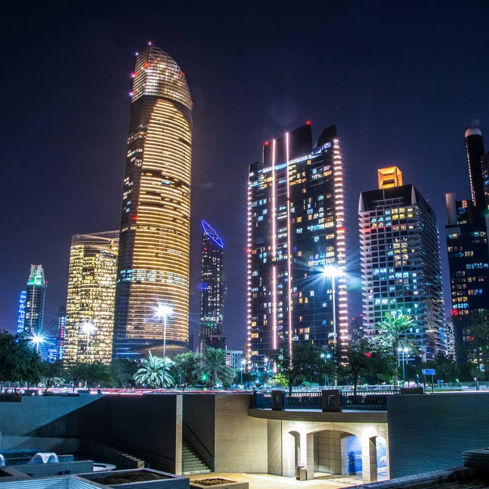abu dhabi skyline uae 