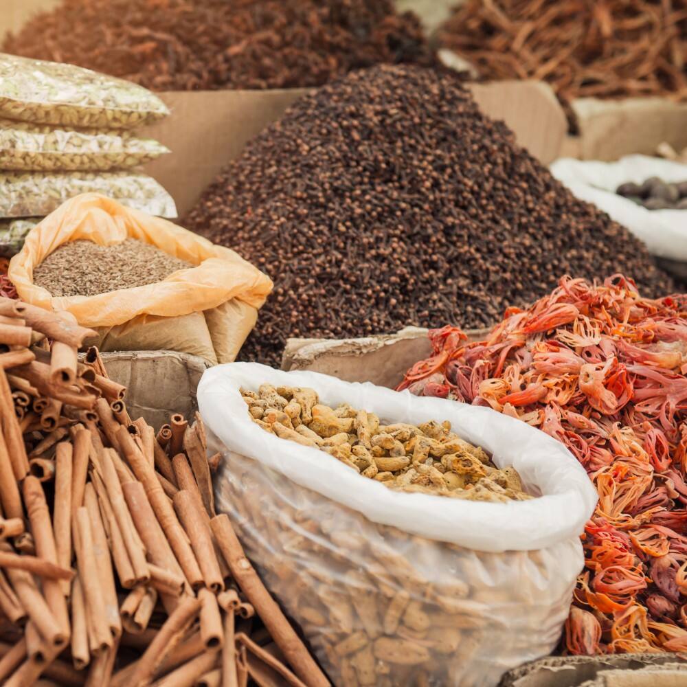spices at market in kochi