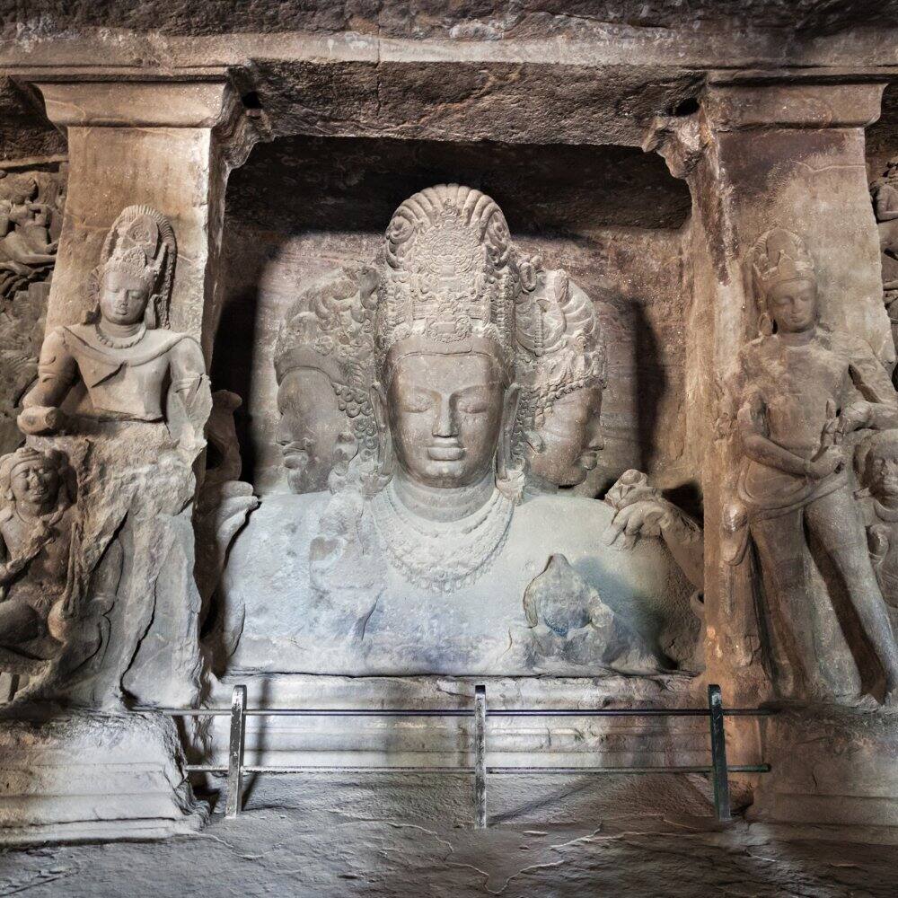 view of the elephanta caves in mumbai