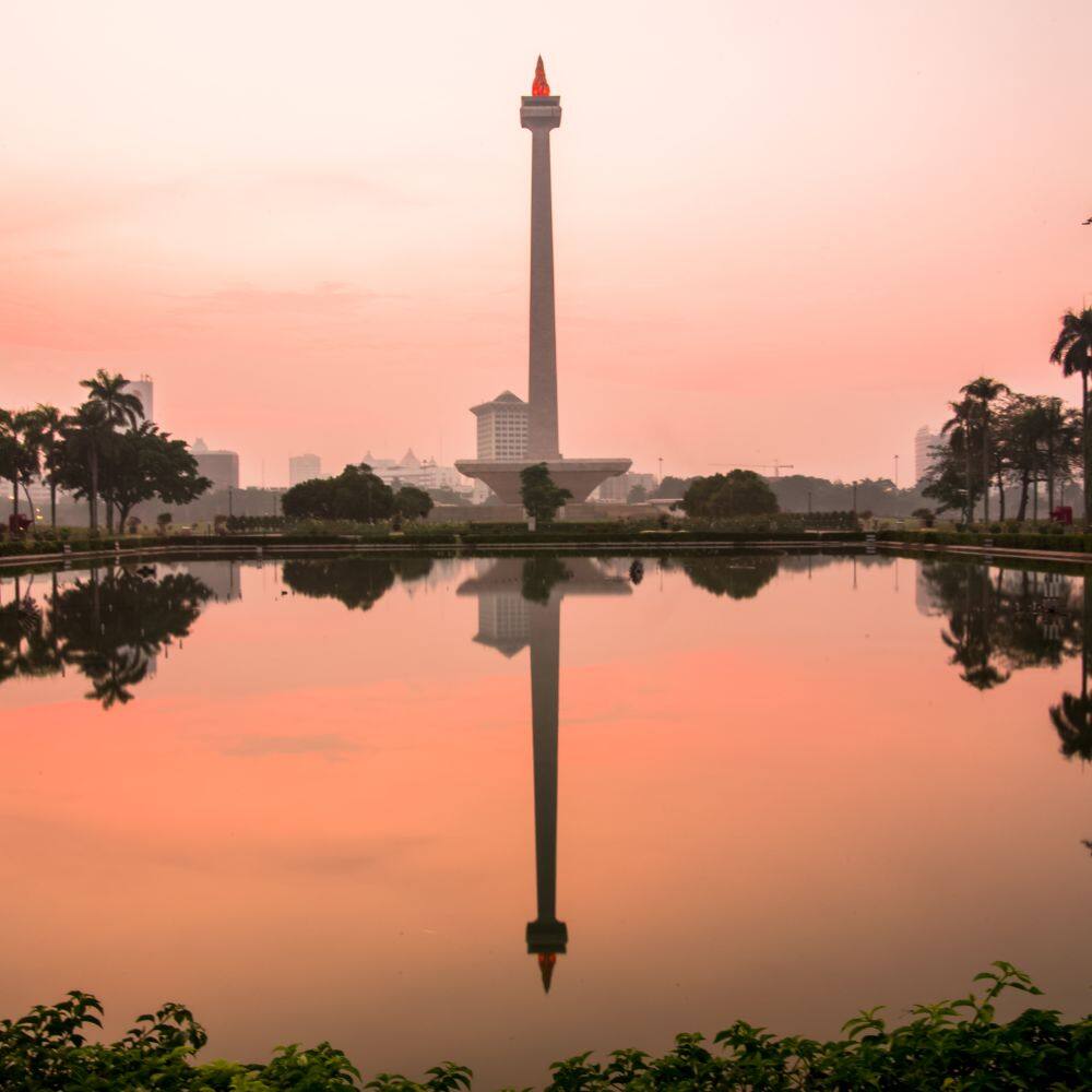 indonesia monument sunset