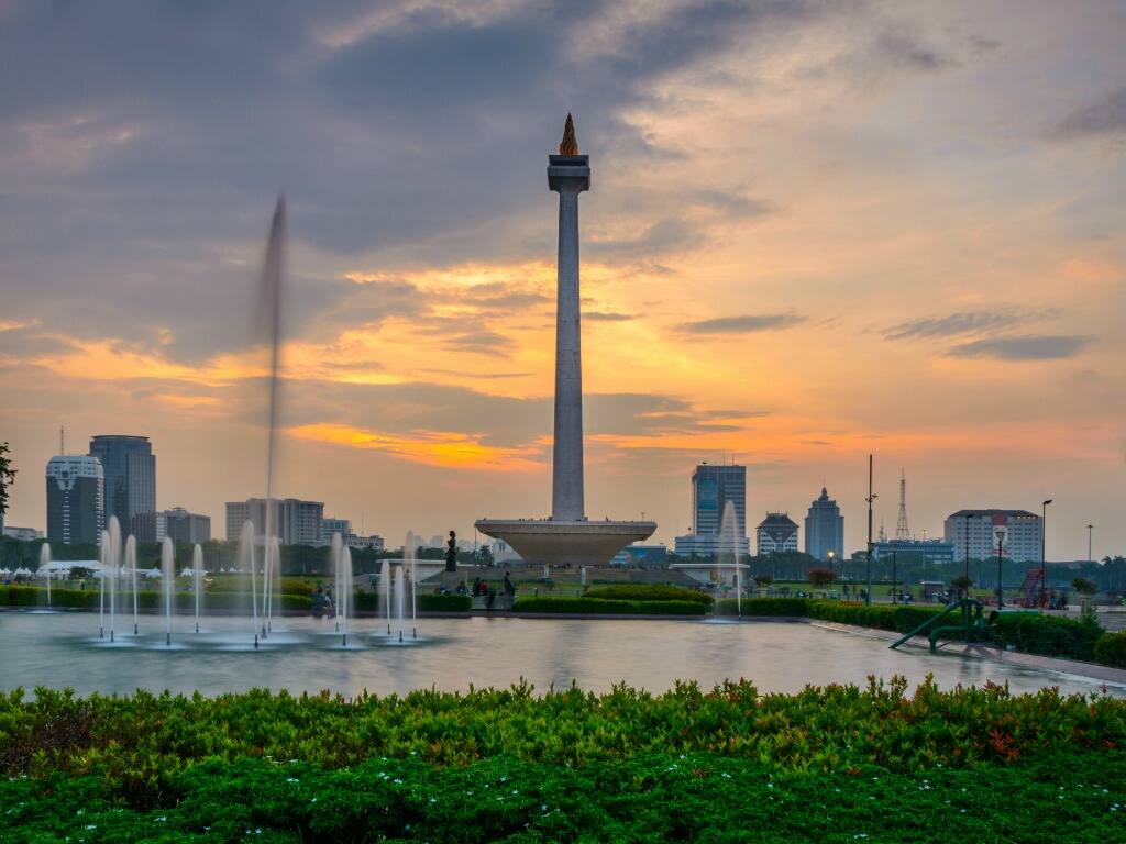 view of national monument of indonesia in jakarta