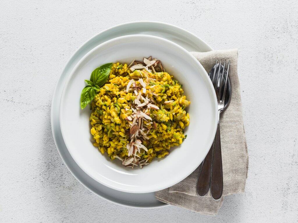 milan bowl of traditional yellow risotto
