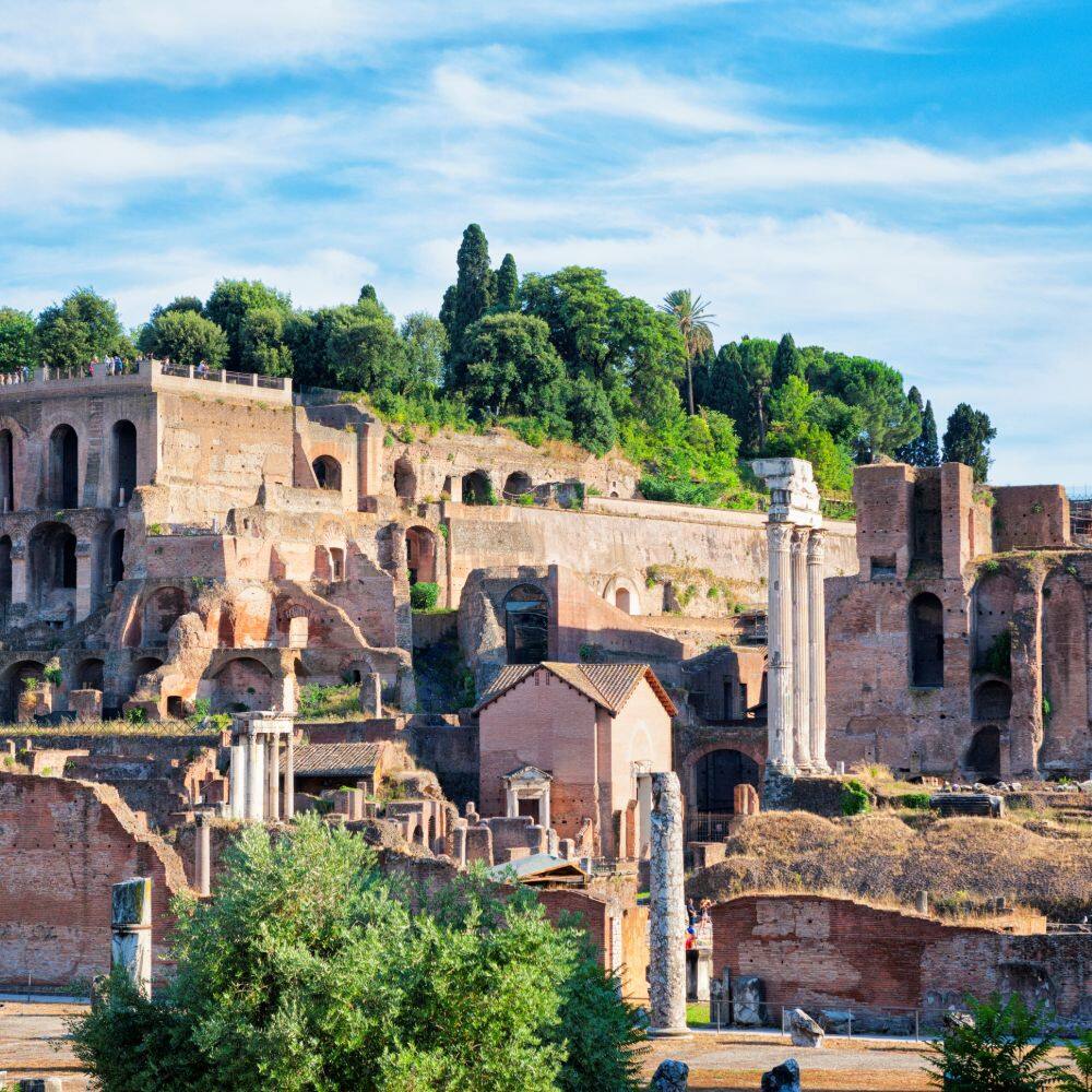 old buildings on a hill top in rome italy