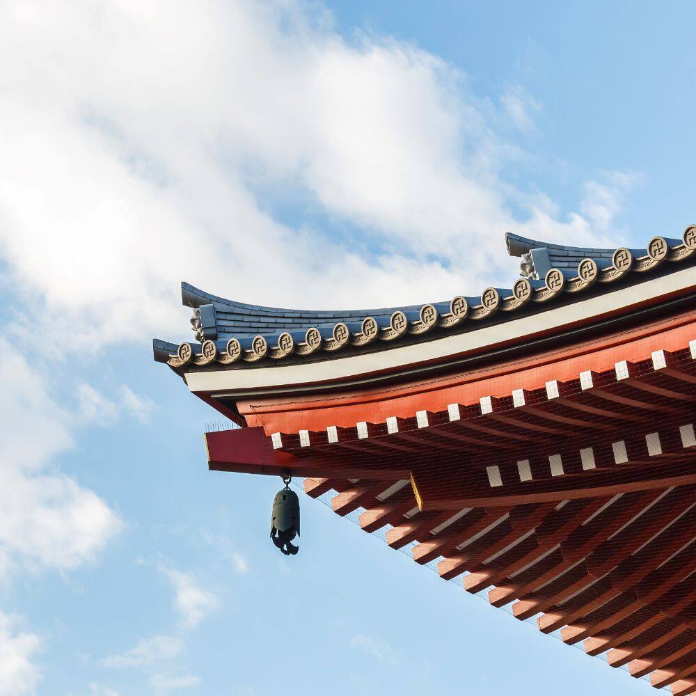 close up of a monument in tokyo