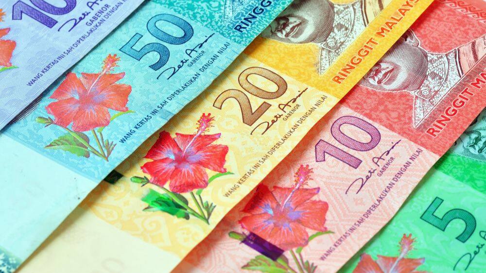 colourful local Malaysia currency  