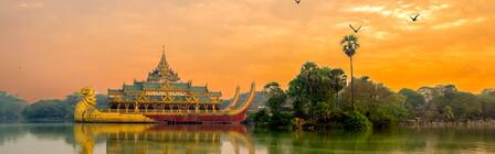 myanmar kandawgyi palace water reflection