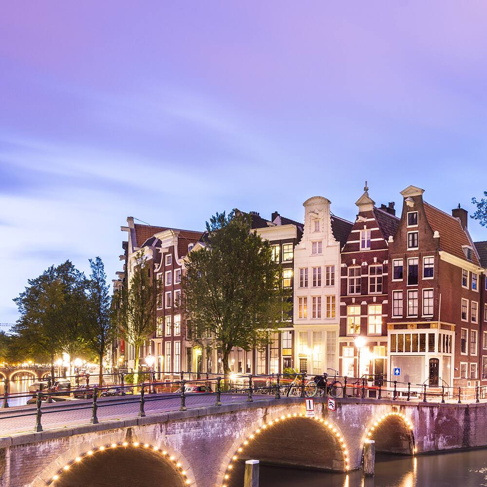 amsterdam bridge night lights