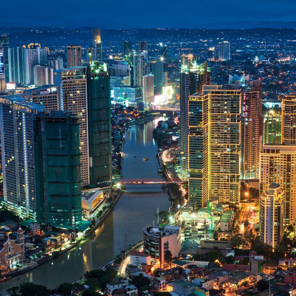 manila makati at twilight philippines