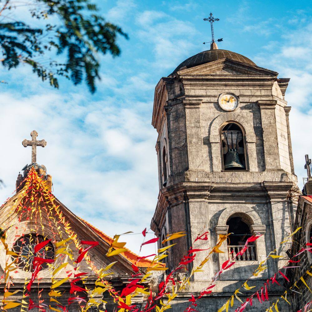 view of the top of augustin church in manila