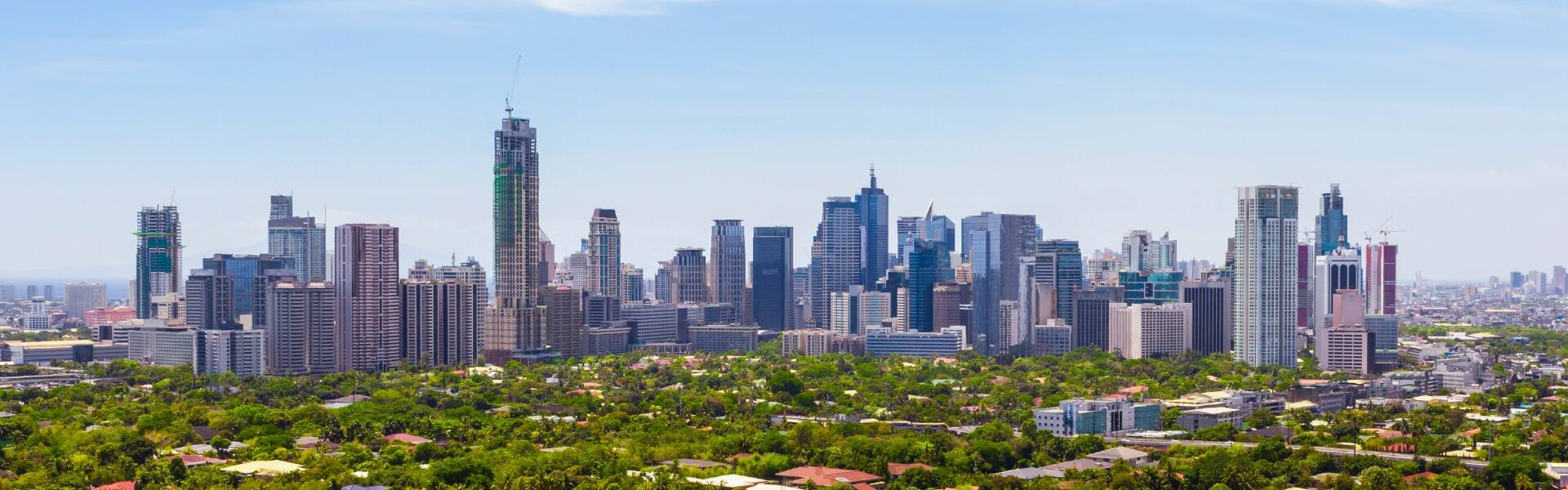 manila skyline on a bright sunny day