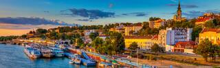 belgrade harbour view sunset